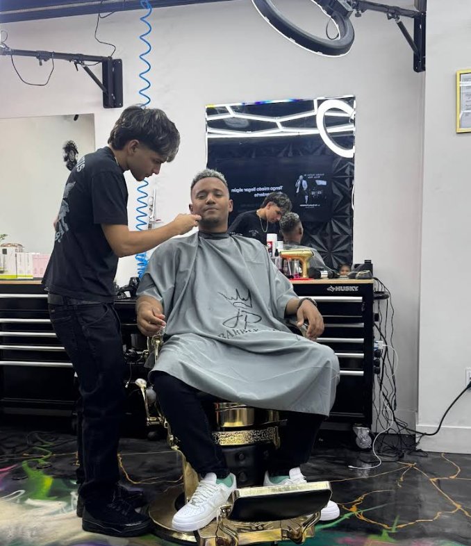 Barber at work